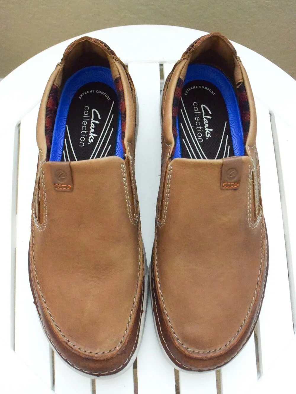 *CLARKS* Gereld Step Tan Leather Slip-On Loafer/Boat Shoes - Size 10M - NEW!